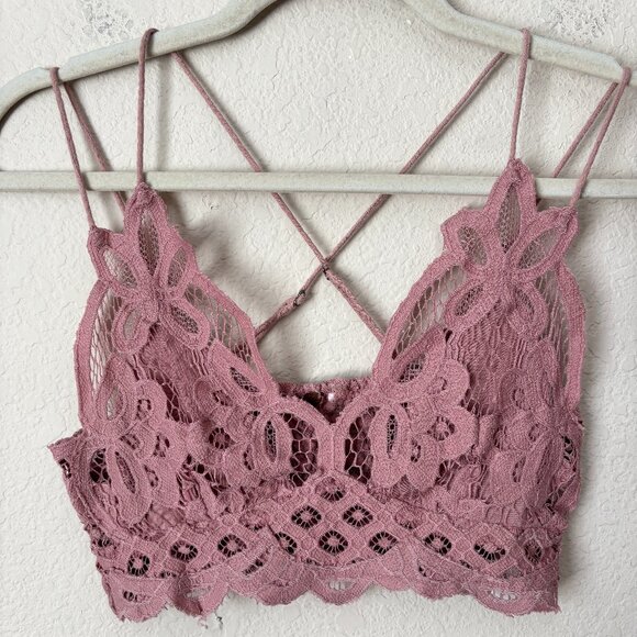 Free People FP One Adella Boho Crochet Lace Floral Bralette Bra - Picture 1 of 8